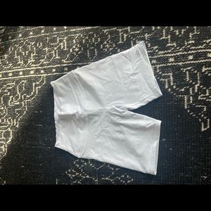 Alo Yoga White Bike Shorts